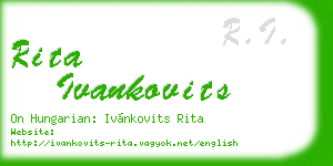 rita ivankovits business card